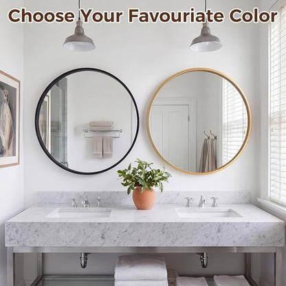 NEWBULIG 24 Inch Round Wall Mirror, Bathroom Mirror - Image 8