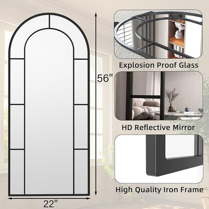 Arched Full Length Mirror, Oversized Floor Length Standing Mirrors, Large Body - Image 4