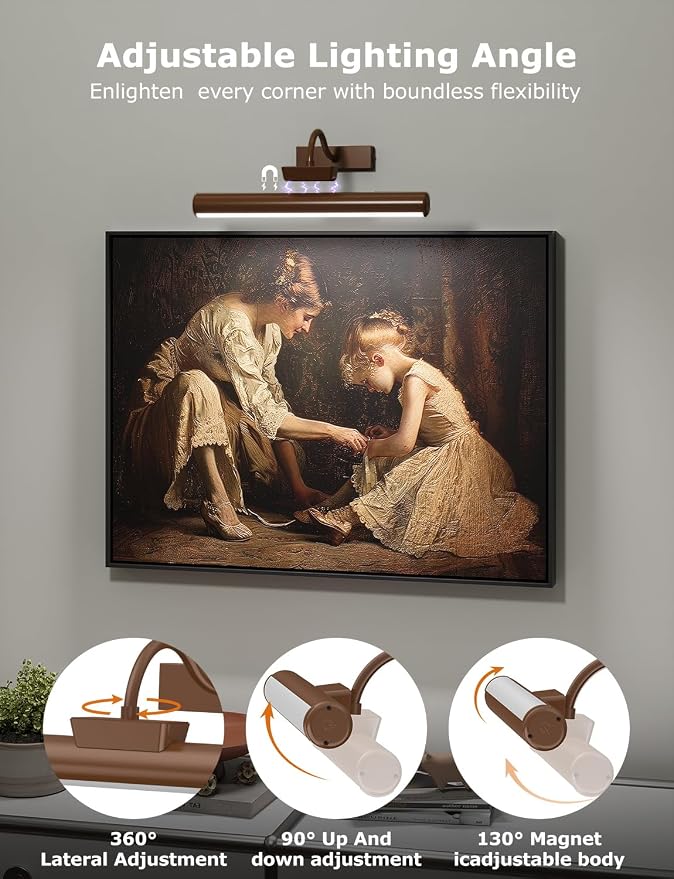 Picture Light Battery Operated, 13in Wireless Art Light - Image 5