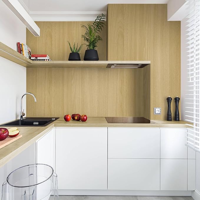 Heroad Peel and Stick Wallpaper Wood Contact Paper Maple Wood Grain Contact - Image 2
