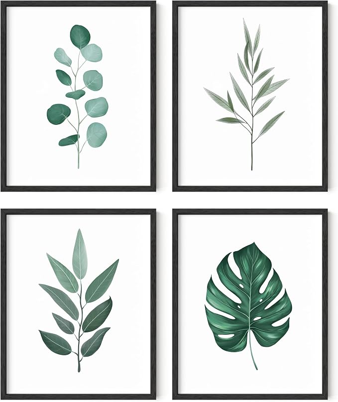 HAUS AND HUES Green Plant Art Print Set of 4-16x20 by HausandHuesArtPrints