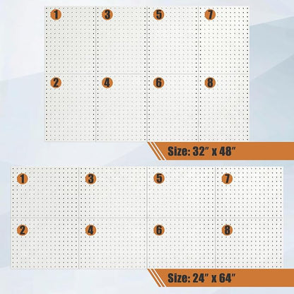 PBHEPJ 8 Pcs Metal Pegboard Panels, Heavy Duty Peg Boards - Image 3