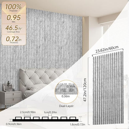 RITOLLO 6 Pack Bilayer Thickened-Sound Proof Wall Panels 47.2"x23.6"x0.72" High - Image 2