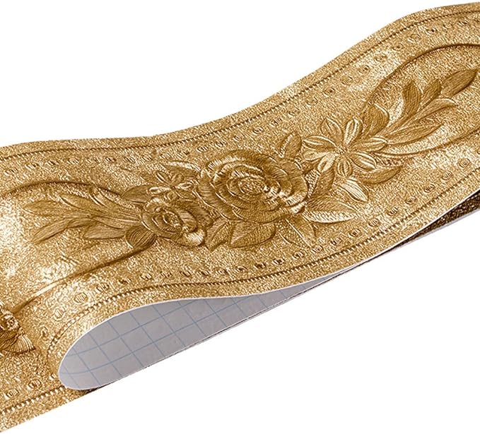 REDODECO 3D Flower Pattern Molding Peel Stick Wall Border by REDODECO