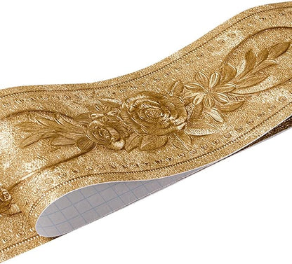 REDODECO 3D Flower Pattern Molding Peel Stick Wall Border by REDODECO