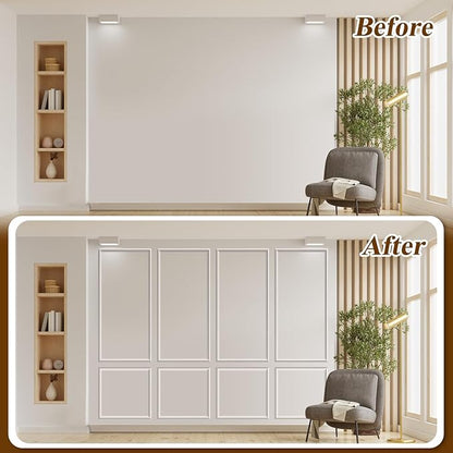 Pangda Peel and Stick Wall Molding Kit, 3D Premade Accent Molding Wainscoting - Image 4