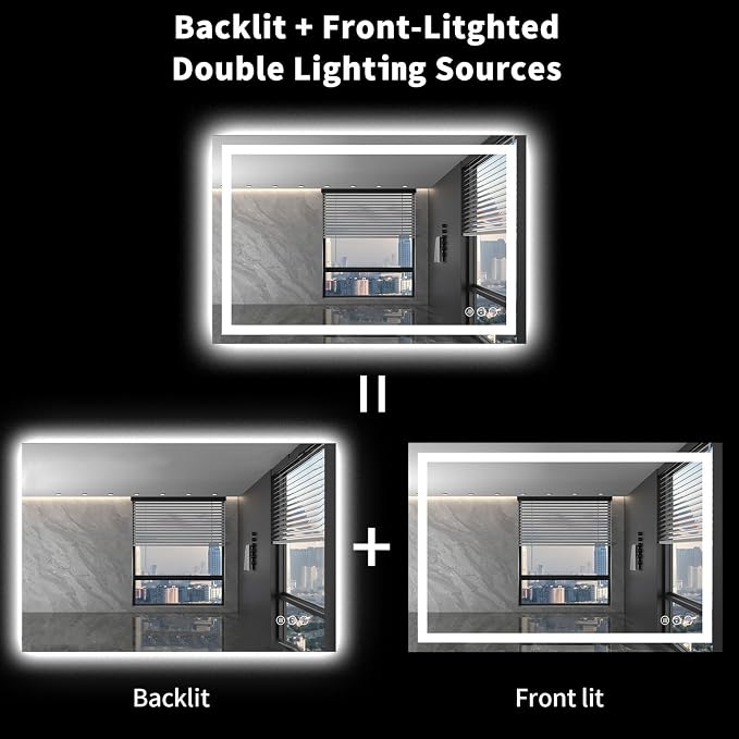 LOAAO 48X32 LED Bathroom Mirror - Image 5