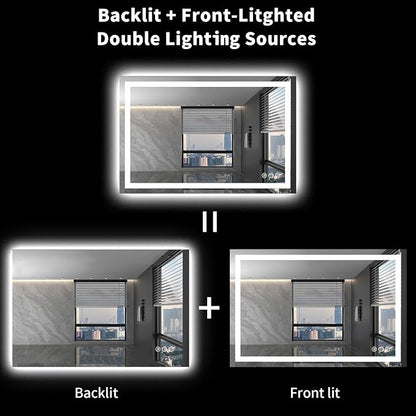 LOAAO 40X32 LED Bathroom Mirror - Image 6