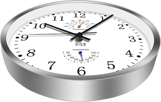 HITO 14 Inch Silent Wall Clock Battery Operated, Large Wall Clock - Image 2