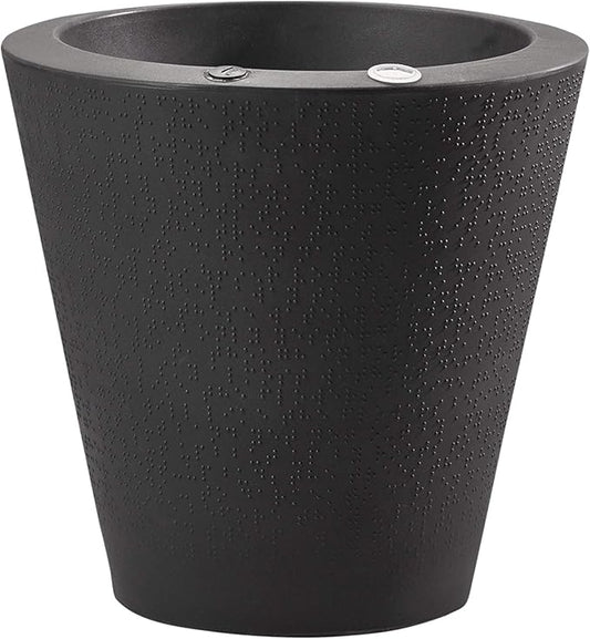 Crescent Garden Dot TruDrop Indoor/Outdoor Planter, Self-Watering Plant Pot, 20 Inches, (Caviar Black)