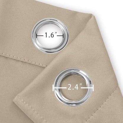 LEMOMO Blackout Curtains 66 x 95 inch/Khaki Curtains Set of 2 Panels/Thermal - Image 5