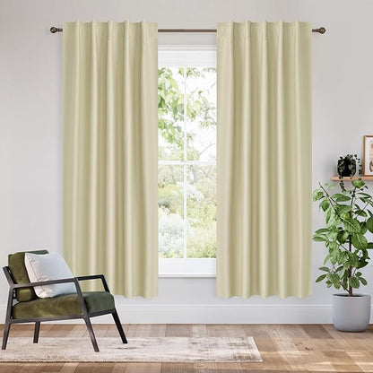 RYB HOME Bedroom Blackout Curtains 72 inches Long, 100% Blackout Thermal by RYBHOME