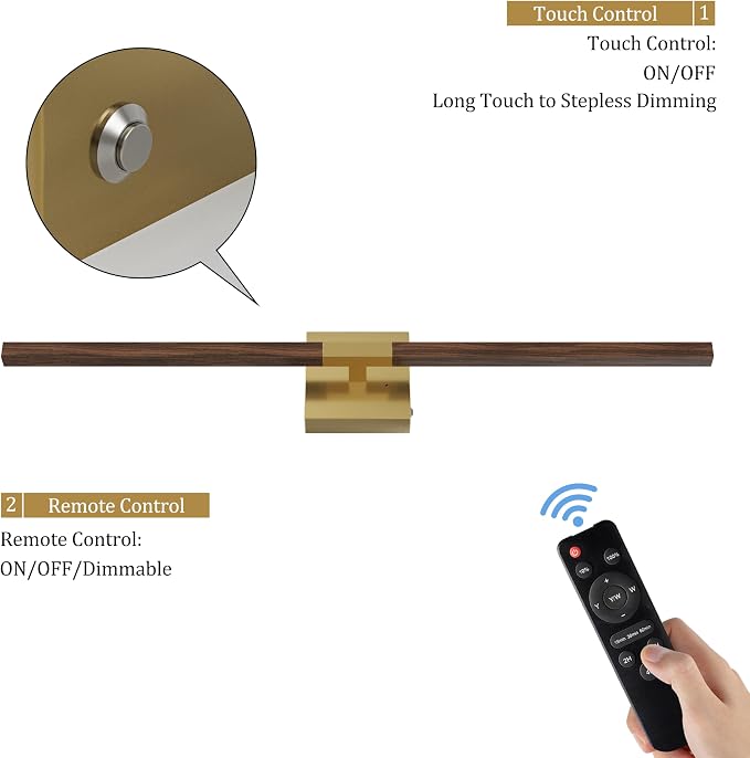 Rayogale 40 Inch Rechargeable Battery Operated Wall Sconce Set 2, 8000mAh - Image 4