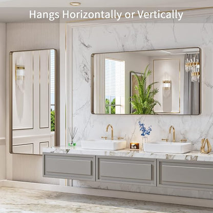 LOAAO 55”X30” Bronze Bathroom Mirrors - Image 4