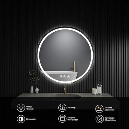 LED Bathroom Mirror 20 Inch Round Bathroom Mirror - Image 6