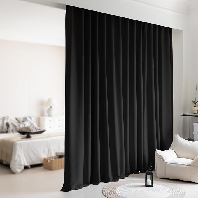 Extra Wide Room Room Divider Curtains, Theater Curtains by KNEOQIT