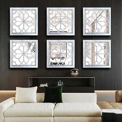 Wocred Set of 4 Mirrors Square Wall Mirror, Gorgeous Rustic Farmhouse Accent - Image 6