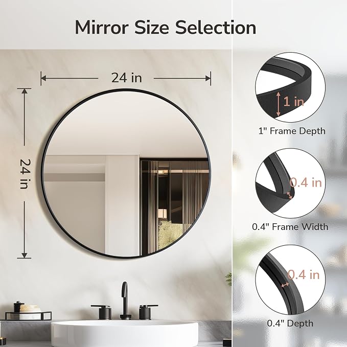 USHOWER 2- Pack Bathroom Mirrors - Image 2
