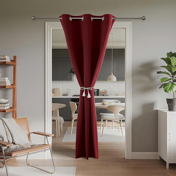 Joydeco Blackout Door Curtain for Doorway Privacy 84 Inches Long, Grommet - Image 2