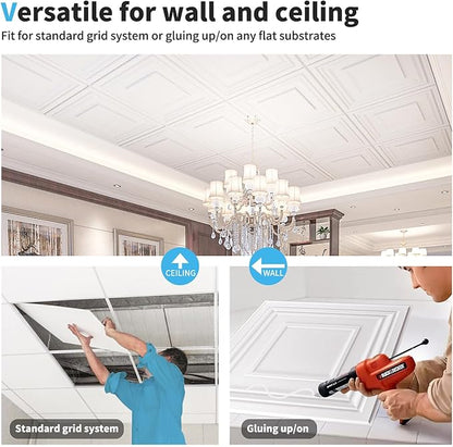 Art3d 48 Pack PVC Ceiling Tiles 24x24 Inches Waterproof Drop Ceiling Tiles/Wall - Image 7