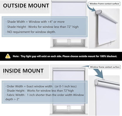 AOSKY Cordless Roller Shades Blackout Blinds - Image 6
