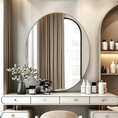JUNEBRUSHS Oval Mirror, Acrylic Oval Bathroom Mirrors Unbreakable Frameless - Image 7