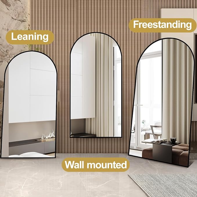 Dewfig Arched Full Length Mirror, Full Body Mirrors - Image 4