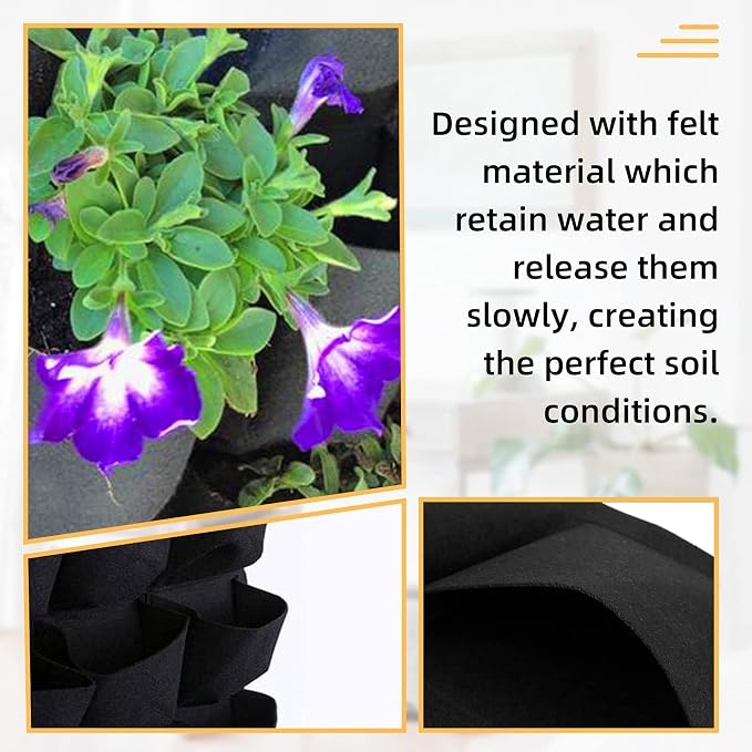 Hanging Planting Grow Bags, 90 Pockets Wall Planter Wall Mounted Grow Bag - Image 3
