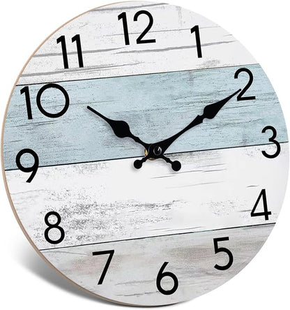 KECYET Wall Clock Silent Non-Ticking Wooden Clocks Battery Operated 8 Inch - Image 2