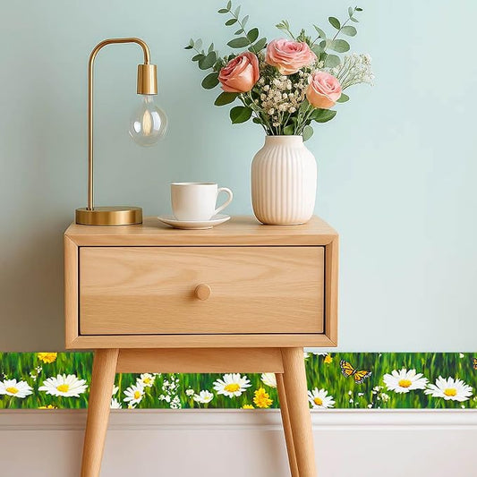 IVN Wallpaper Border Peel and Stick Decorative Wall Trim Self Adhesive Daisy - Image 2