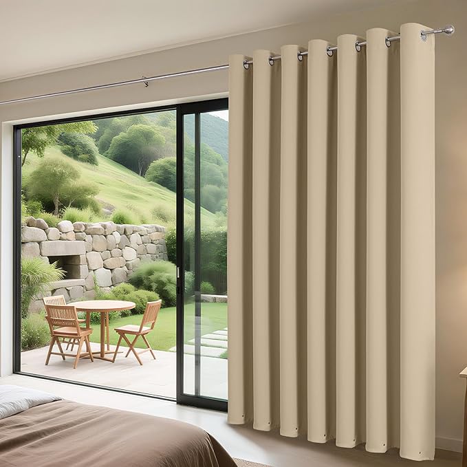 Joydeco Blackout Patio Sliding Door Curtains 84 Inches Long, Grommet Privacy - Image 3
