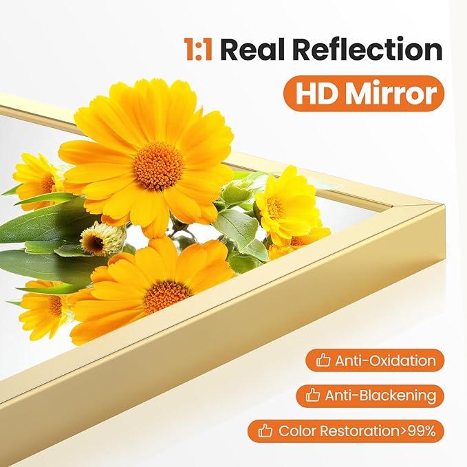 Sweetcrispy 20"x30" Arched Gold Bathroom Mirrors - Image 3