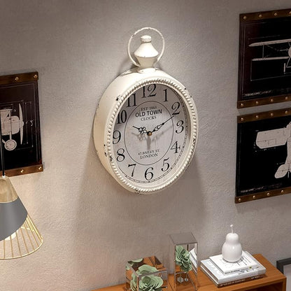 Menterry Small Retro Oval Wall Clock, Antique Old Design, Battery Operated - Image 6