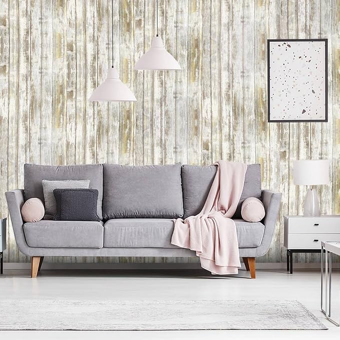Arthome 23.6x200'' Gray Rustic Wood Contact Paper Peel and Stick Self-Adhesive - Image 3