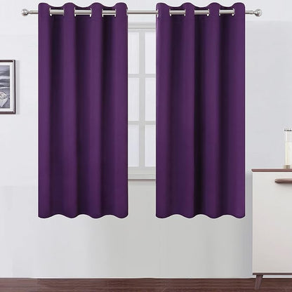 LEMOMO Blackout Curtains 52 x 63 inch/Purple Curtains Set of 2 Panels/Thermal by Lemomo