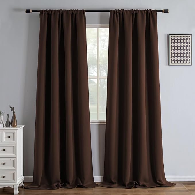IGEMAEVE Blackout Curtains 108 Inch Length 2 Panels Set, Rod Pocket Energy by IGEMAEVE