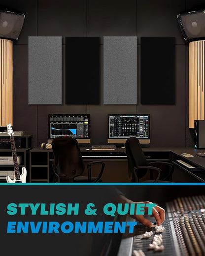 4Pack Fiberglass Acoustic Panels, Self Adhesive Sound Proof Foam Panels - Image 4