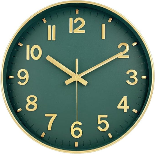 Wall Clocks Battery Operated, 12 Inch Non Ticking Digital Wall Clock, Silent by MABPEDO