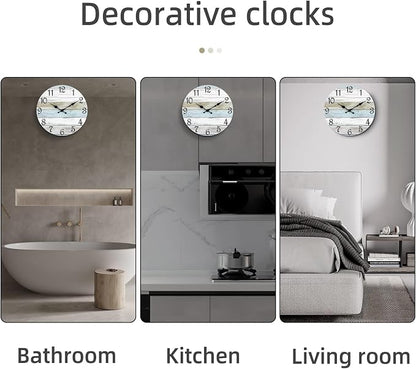 CHYLIN Wall Clock 14 Inch Bathroom Clock, Rustic Wall Clocks Battery Operated - Image 6