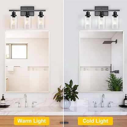 Ascher Bathroom Vanity Light Fixtures, 3 Light Wall Sconces Lighting - Image 4