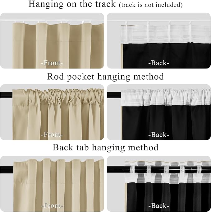 RYB HOME 100% Blackout Sliding Door Curtain, Extra Wide Room Divider Curtain - Image 3