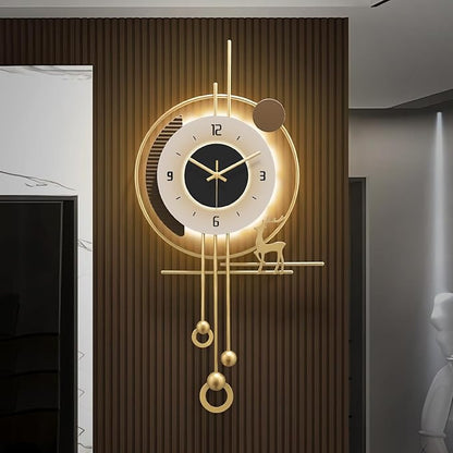 Modern Wall Clock for Living Room, Large Gold Decorative Wall Clock by HEBOIXHOMEDECOR
