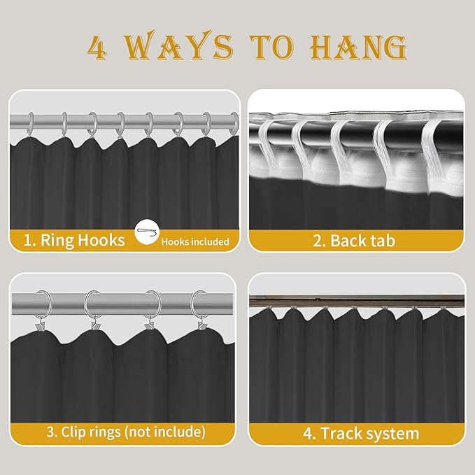 Room Divider Curtains for Ceiling Track Rod, 4.3 ft Wide x 7 ft Tall, 1 Panel - Image 3