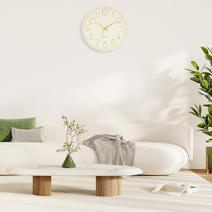 Foxtop Modern Wall Clock Silent Non Ticking Battery Operated Quartz Round Wall - Image 5