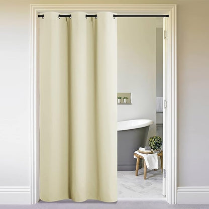NICETOWN Beige Door Curtain for Doorway Privacy, Curtains 120 Inch Length by NICETOWN