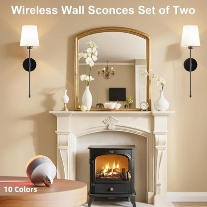 IRONPAX Wall Sconces Battery Operated Set of 2, Wireless Rechargeable Wall - Image 8