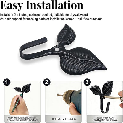 4pcs Iron Leaf Wall Hooks - Image 6