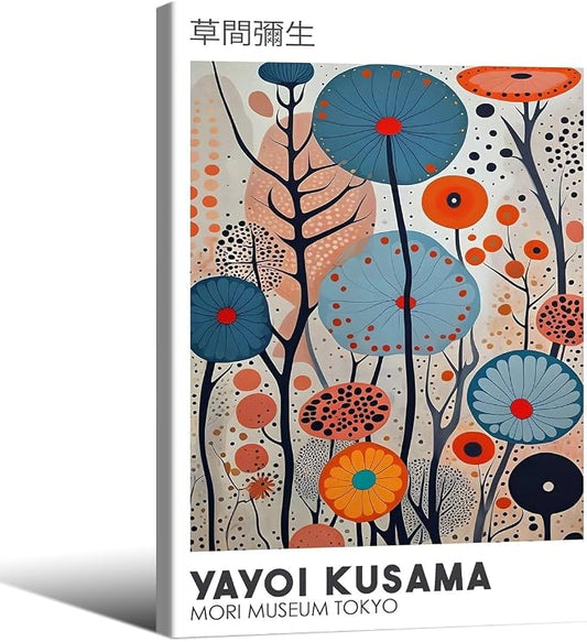 Yayoi Kusama Framed Wall Art 20x30in Vintage Japanese Painting Posters Tokyo by Heltrappe