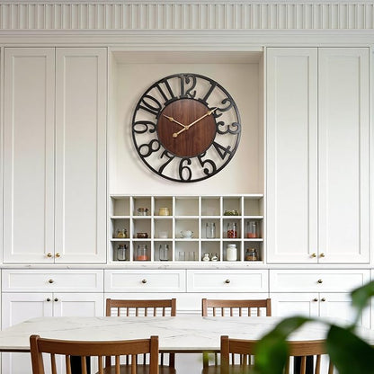 Vantic 32 Inch Large Wall Clock, Arabic Numeral Wood Oversized Wall Clocks - Image 8
