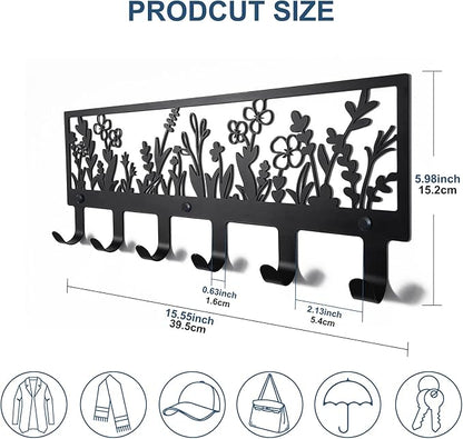 Floral Wall Mounted Coat Rack - Image 2